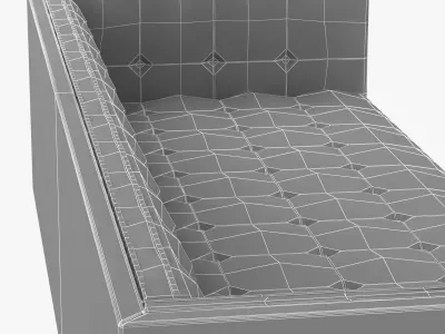 DE LA ESPADA Box Sofa Large - Walnut 3D model