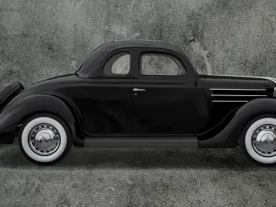 1930s Generic Coupe Car Black 3D model