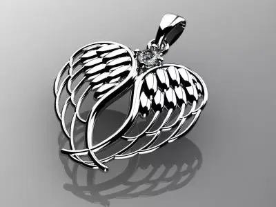 angel wings pendant 3D print model