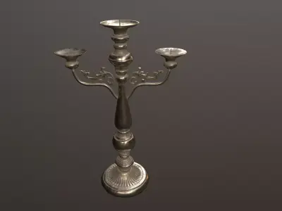 Old candle holder low-poly Low-poly 3D model