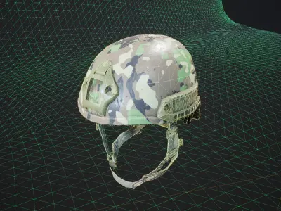ATX Ops Helmet Low-poly model - UE4 Camo System - VR Low-poly 3D model