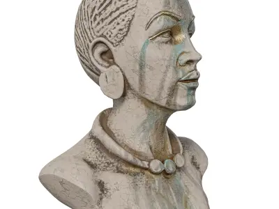 Ancient Historical Statue of a Shaman Woman Low-poly 3D model