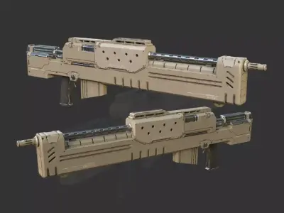 Gun Rifle Sci Fi ready for Games Low-poly 3D model