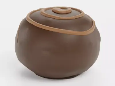 Chocolate Candy V7 - Dark Chocolate Dome with Spiral Drizzle 3D model