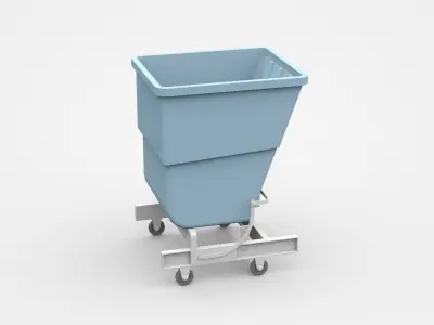 Industrial Forkliftable Self Dumping Tilt Cart Hopper 3D model