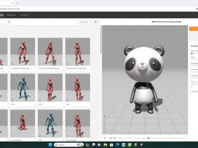 Stylized Panda Animated v001 Low-poly 3D model