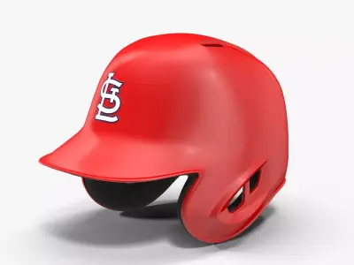 Baseball Helmet Two Sided StLouis Red Low-poly 3D model