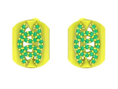 5998 Luxury diamond earrings 3D print model