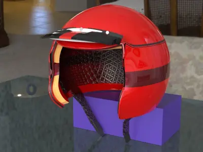 Helmet motorcycle in turquoise Free 3D model
