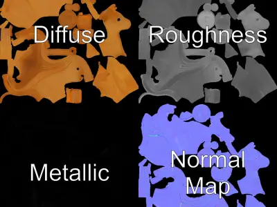 Wooden Animal Push Toy Model Pack Low-poly 3D model