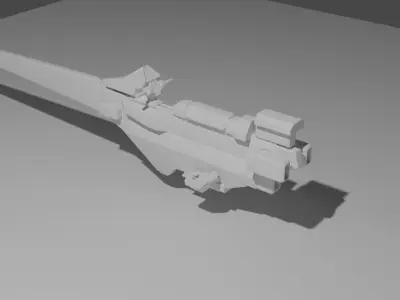 Hoverbike gun Free 3D model