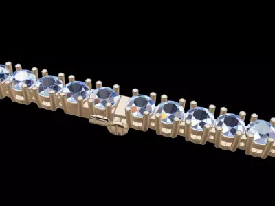 Diamond Tennis Bracelet 4MM 3D print model