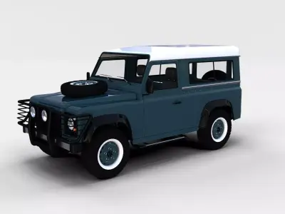 Land Rover Defender 90 Station Wagon w interior rev 3D model