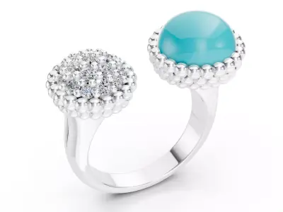 VanCleef Perlee ring 3D print model