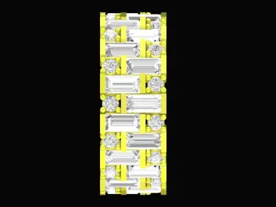 Luxury Baguette Diamond Band Ring 3D Model 4437 3D print model