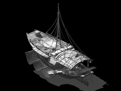 Game Journey to the West - Big Fishing Boat 01 3D model