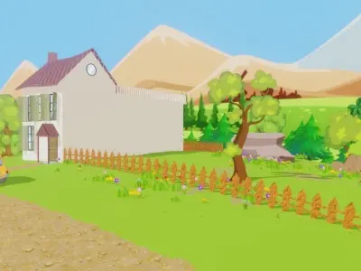 House of my anime project Low-poly 3D model