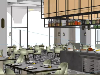 Restaurant Interior Design 3D model