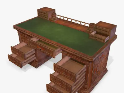 Antiquare Table Low-poly 3D model