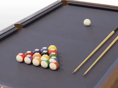 6ft Pool Table Low-poly 3D model