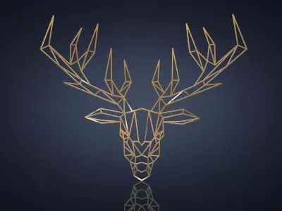 Deer wall decor Low-poly 3D model