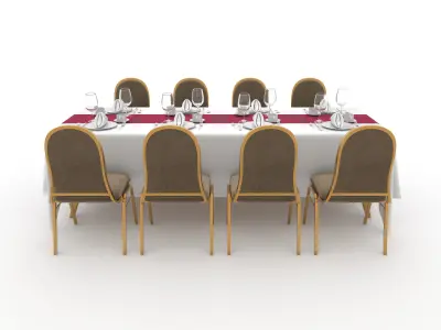 Banquet Table and Chair 88 3D model