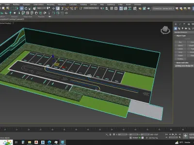 Modern Parking Lot - sketchup model 3D model
