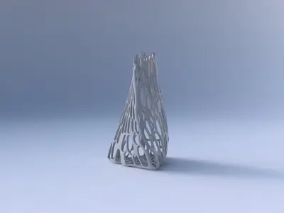Vase twist grounded tilted triangle with cracked organic latt... 3D print model