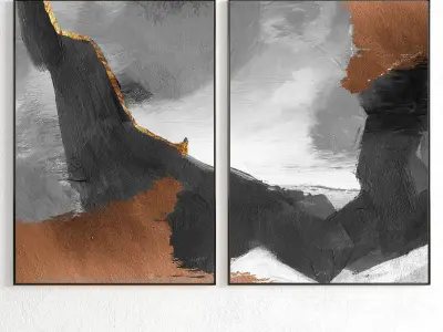 Plaster Two Photo Frame 224 Low-poly 3D model