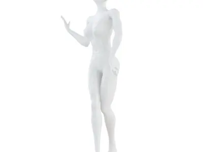 Female White Faceless Mannequin 83 3D model