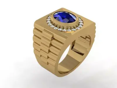 A Showcase of Luxury Men Rings Inspired by Watches 3D print model