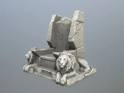 Lion Throne Low-poly 3D model