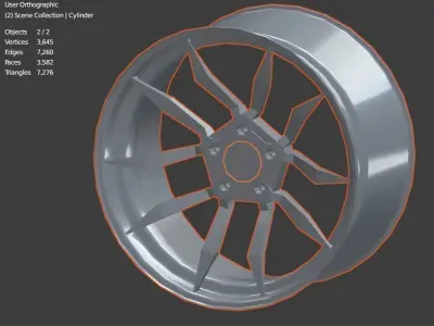 Sport Car Wheel Low-poly 3D model