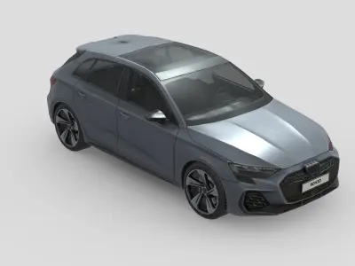 Audi S3 Sportback 2025 Low-poly 3D model