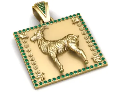 GOAT ANIMAL PENDANT 3D PRINTABLE MODEL 3D print model