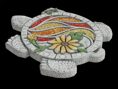 Glittering Turtle Stepping Stone Low-poly 3D model