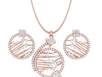Pendant Earrings combo - 1103 3D print model