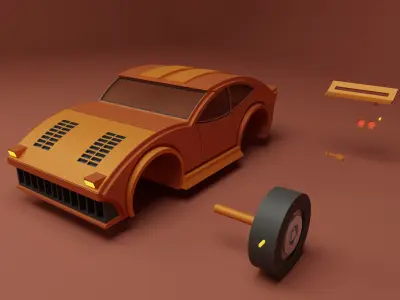 Lowpoly Car 4 Low-poly 3D model