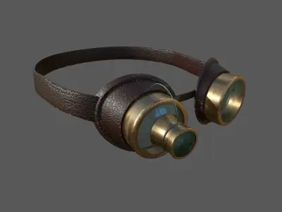 Steampunk Goggles Low-poly 3D model