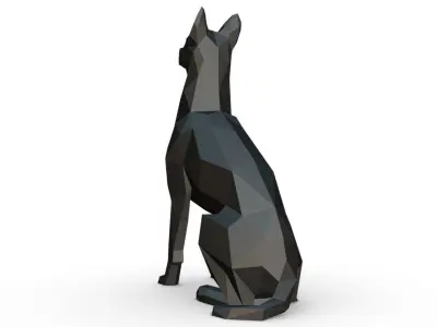 Belgian Malinois low poly 3D print model