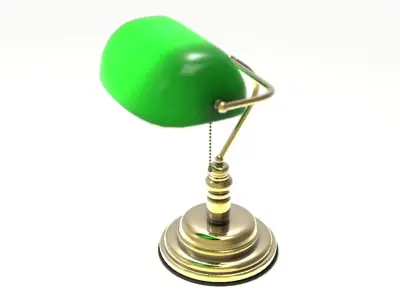 Bankers Lamp Low-poly 3D model