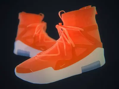  Nike Air Fear of God - Orange Low-poly 3D model