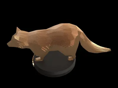 Parametric Raccoon Low-poly 3D model