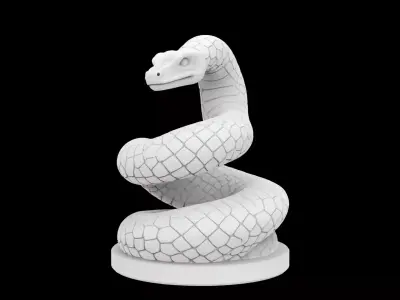 Coiled Serpent Desk Statue 3D print model 3D print model