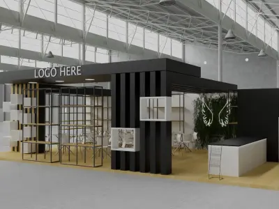 Exhibition Stand 01 8m x 14m 3D model