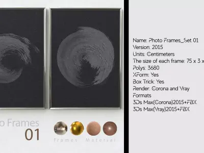 Photo Frames-Set 01 3D model