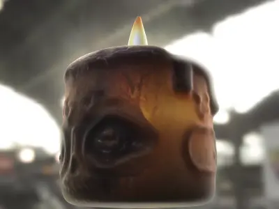 Skull Candle Low-poly 3D model