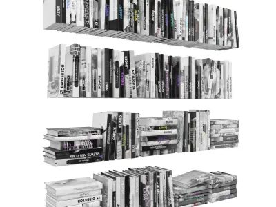 Books 150 pieces 2-6-1 Low-poly 3D model