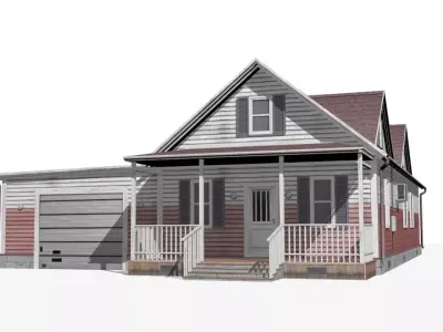 House Low-poly 3D model 11