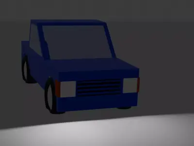 Cartoon Block Car Free low-poly 3D model